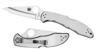 Spyderco Delica II 3 inch Folding Knife features a stainless steel handle and VG10 blade